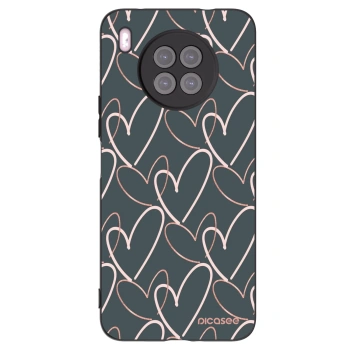 Picasee silikonowe czarne etui na Huawei Nova 8i - Lots of love