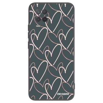 Picasee silikonowe czarne etui na Realme 8 5G - Lots of love