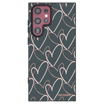Picasee silikonowe czarne etui na Samsung Galaxy S22 Ultra 5G - Lots of love