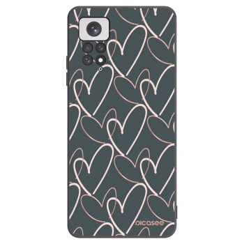 Picasee silikonowe czarne etui na Xiaomi Redmi Note 11 - Lots of love