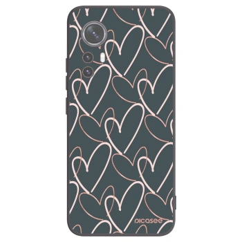 Picasee silikonowe czarne etui na Xiaomi 12 - Lots of love