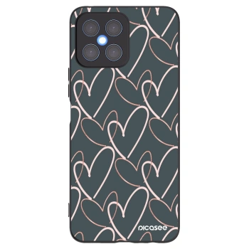 Picasee silikonowe czarne etui na Honor X8 4G - Lots of love