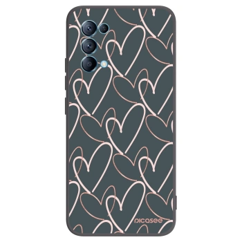Picasee silikonowe czarne etui na OPPO Reno 5 5G - Lots of love