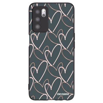 Picasee silikonowe czarne etui na OPPO A16 - Lots of love