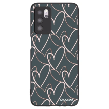 Picasee silikonowe czarne etui na OPPO A16s - Lots of love