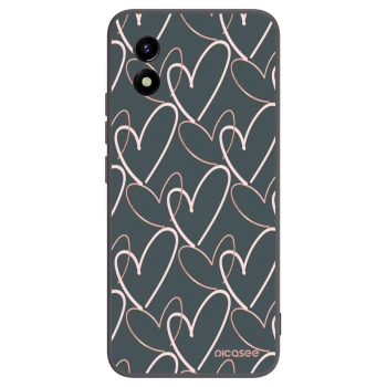 Picasee silikonowe czarne etui na Vivo Y01 - Lots of love