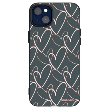 Picasee silikonowe czarne etui na Apple iPhone 14 Plus - Lots of love