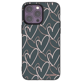 Picasee silikonowe czarne etui na Apple iPhone 14 Pro Max - Lots of love