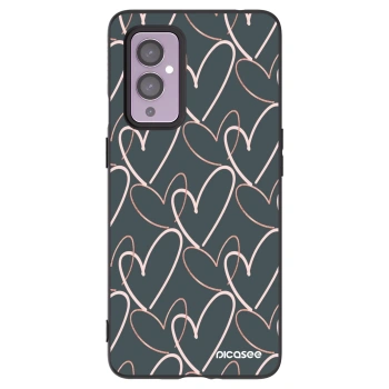 Picasee silikonowe czarne etui na OnePlus 9 - Lots of love