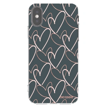 Picasee silikonowe przeźroczyste etui na Apple iPhone X/XS - Lots of love