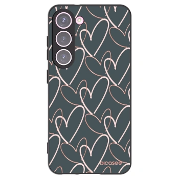 Picasee silikonowe czarne etui na Samsung Galaxy S23 5G - Lots of love