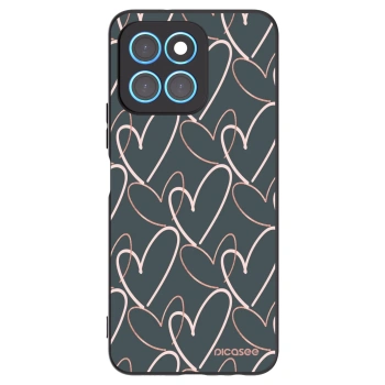 Picasee silikonowe czarne etui na Honor X8 5G - Lots of love