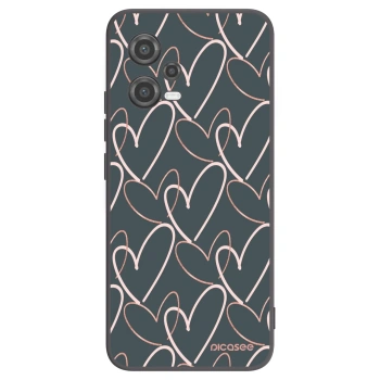 Picasee silikonowe czarne etui na Xiaomi Poco X5 - Lots of love