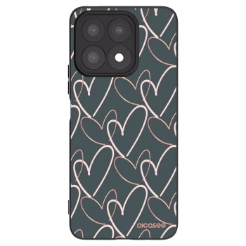 Picasee silikonowe czarne etui na Honor X8a - Lots of love