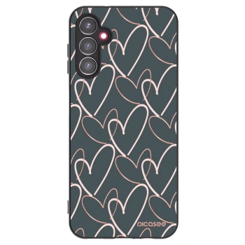 Picasee silikonowe czarne etui na Samsung Galaxy A14 4G A145R - Lots of love
