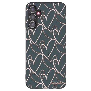 Picasee silikonowe czarne etui na Samsung Galaxy A14 5G A146P - Lots of love
