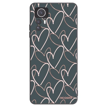 Picasee silikonowe czarne etui na Xiaomi Redmi Note 12S - Lots of love