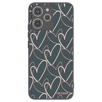 Picasee silikonowe czarne etui na Xiaomi Redmi 12 4G - Lots of love