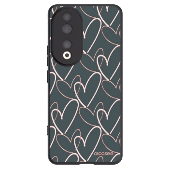 Picasee silikonowe czarne etui na Honor 90 5G - Lots of love