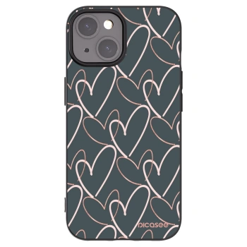 Picasee silikonowe czarne etui na Apple iPhone 15 - Lots of love