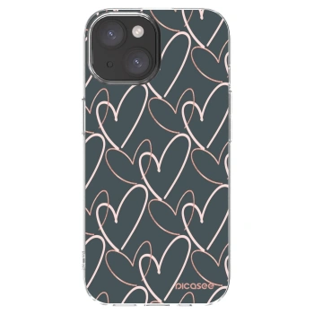 Picasee silikonowe przeźroczyste etui na Apple iPhone 15 - Lots of love
