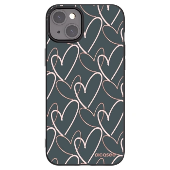 Picasee silikonowe czarne etui na Apple iPhone 15 Plus - Lots of love