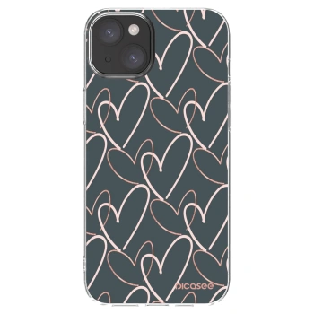 Picasee silikonowe przeźroczyste etui na Apple iPhone 15 Plus - Lots of love