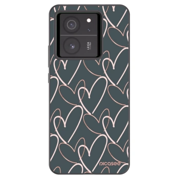 Picasee silikonowe czarne etui na Xiaomi 13T - Lots of love