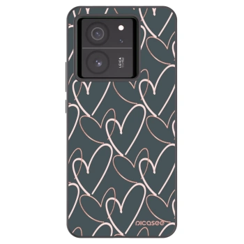 Picasee silikonowe czarne etui na Xiaomi 13T Pro - Lots of love