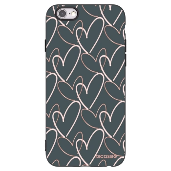 Picasee silikonowe czarne etui na Apple iPhone 6/6S - Lots of love