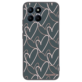 Picasee silikonowe czarne etui na Honor 70 Lite - Lots of love