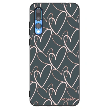 Picasee silikonowe czarne etui na Huawei P20 Pro - Lots of love