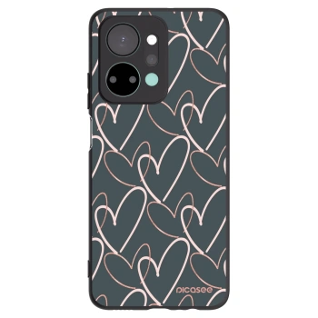 Picasee silikonowe czarne etui na Honor X7a - Lots of love