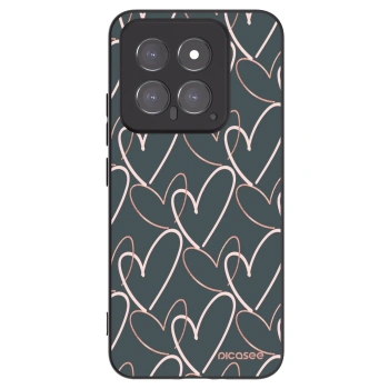 Picasee silikonowe czarne etui na Xiaomi 14 - Lots of love
