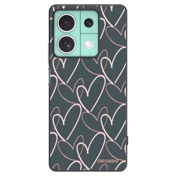 Picasee silikonowe czarne etui na Xiaomi Redmi Note 13 5G - Lots of love