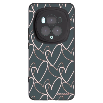 Picasee silikonowe czarne etui na Honor Magic6 Pro - Lots of love