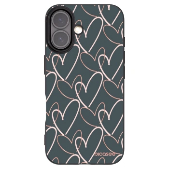 Picasee silikonowe czarne etui na Apple iPhone 16 - Lots of love