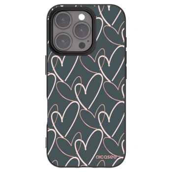 Picasee silikonowe czarne etui na Apple iPhone 16 Pro - Lots of love