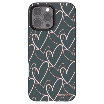 Picasee silikonowe czarne etui na Apple iPhone 16 Pro Max - Lots of love