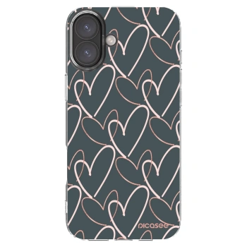 Picasee silikonowe przeźroczyste etui na Apple iPhone 16 Plus - Lots of love