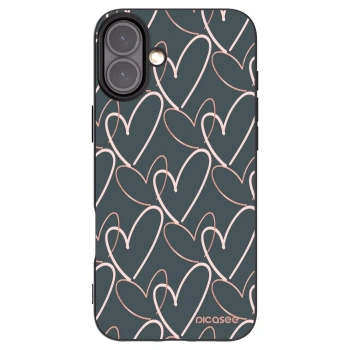 Picasee silikonowe czarne etui na Apple iPhone 16 Plus - Lots of love
