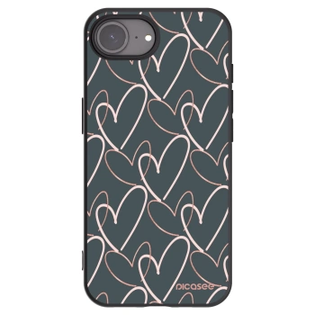 Picasee silikonowe czarne etui na Apple iPhone 16e - Lots of love