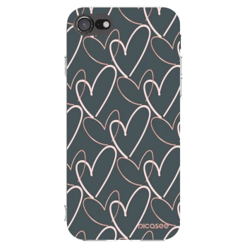 Picasee silikonowe przeźroczyste etui na Apple iPhone 7 - Lots of love