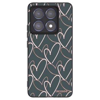 Picasee silikonowe czarne etui na Xiaomi 14T Pro - Lots of love
