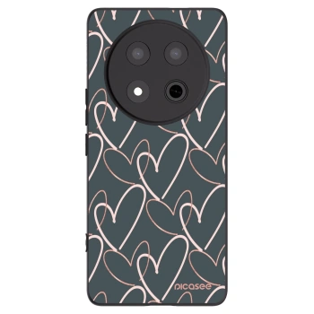 Picasee silikonowe czarne etui na Honor Magic7 Lite 5G - Lots of love