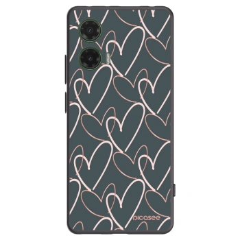 Picasee silikonowe czarne etui na Motorola Moto G35 5G - Lots of love