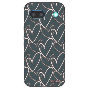 Picasee silikonowe czarne etui na Google Pixel 8a - Lots of love