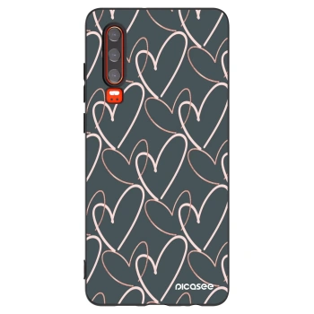 Picasee silikonowe czarne etui na Huawei P30 - Lots of love