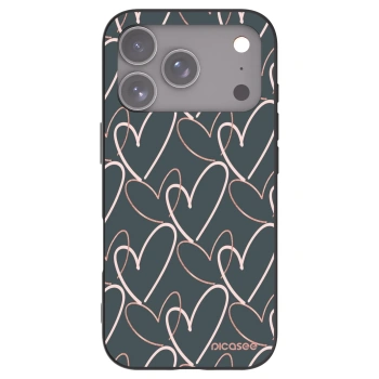 Picasee silikonowe czarne etui na Apple iPhone 17 Pro - Lots of love