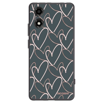 Picasee silikonowe czarne etui na Motorola Moto E14 - Lots of love